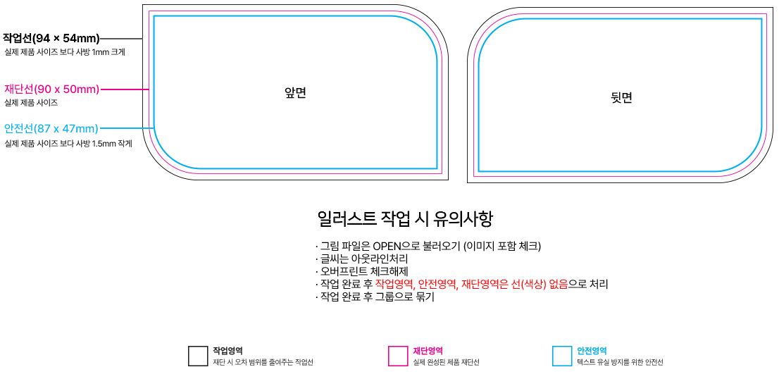 도무송 커팅 유의사항